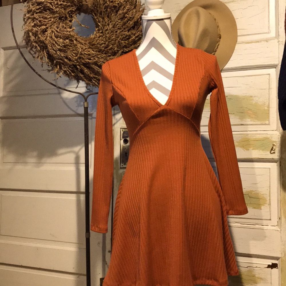 🍁 Burnt Orange Shein dress size Small